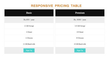 Create Responsive Pricing Table  | Tutorials Tuts | HTML & CSS