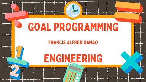 POMQM | GOAL PROGRAMMING | Operations Research | Industrial Engineering