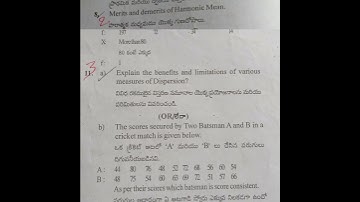 Degree 3rd semester business statistics modal paper 2020-2021