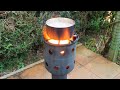 Homemade multi-function gas bottle wood burner