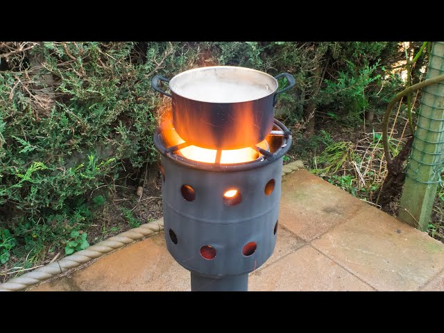 Homemade multi-function gas bottle wood burner class=