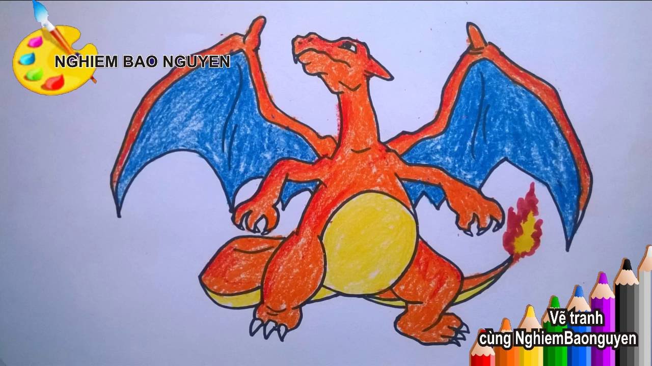 Vẽ rồng lửa Charizard trong Pokemon/How to Draw Charizard from ...