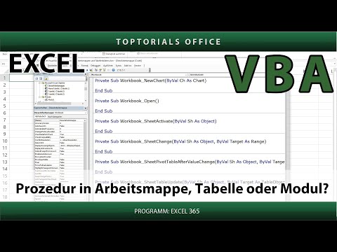 Prozedur in Arbeitsmappe,