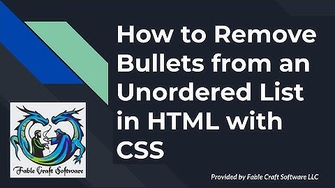 How to Remove Bullets from an Unordered List in HTML with CSS