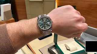 Buying a New Rolex DateJust, 41mm  Mint Green Dial,  from The Rolex Authorised Dealer - Ref 126334