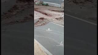 La salida de la Rambla en Berja, Almería tras intensas lluvias y tormentas en la sierra
