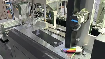 Paper bag automatic punching and stringing machine