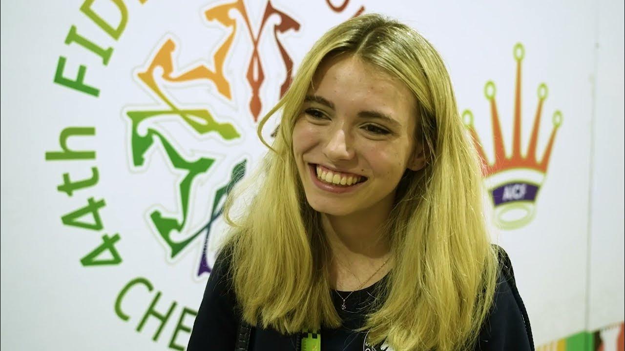 Interview with WFM Anna Cramling Bellon (Sweden), 44th Chess Olympiad,  Round 3