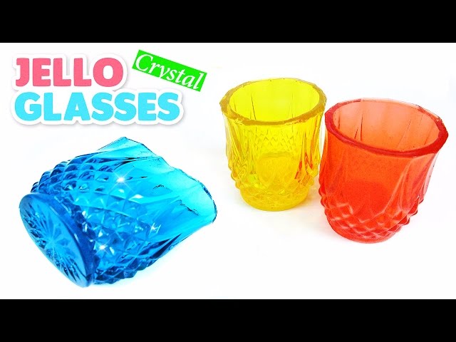 How to Make Crystal Jelly Glasses ! Rainbow Gummy Cups l Satisfying Video 