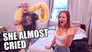 WE PUT A GIANT SNAKE IN HER BED