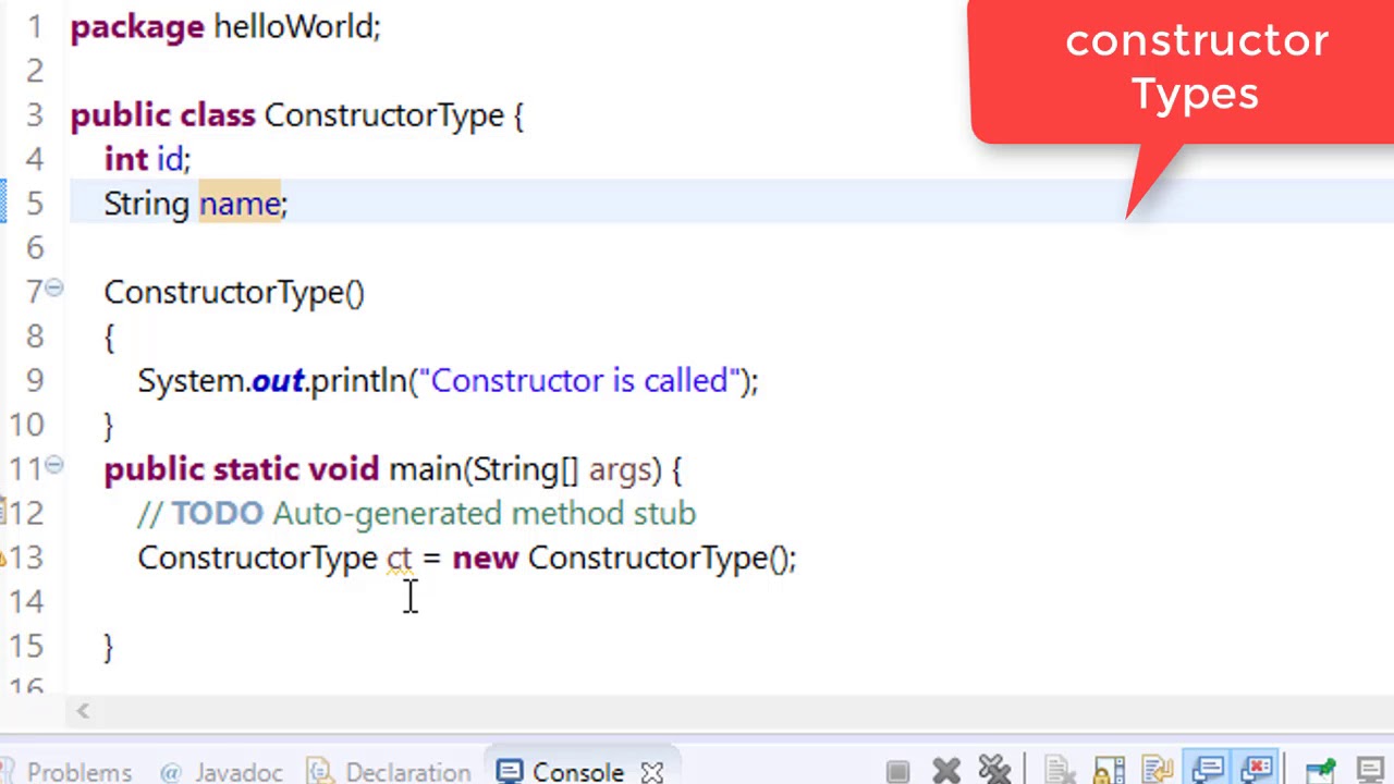 57 Types Of Constructor In Java Default And Parametric YouTube