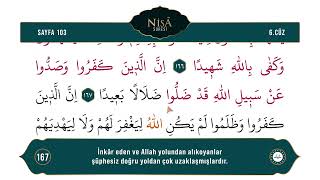 Diyanet Ok Takipli Hatim 6. Cüz - Kur'an-ı Kerim 103. Sayfa - Nisâ Suresi 163-170. Ayetler