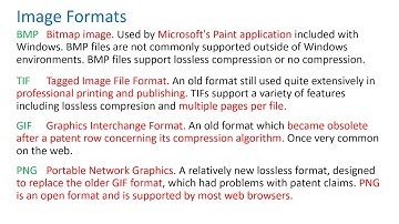 IB ITGS Unit 5 Multimedia – 7 Common  Multimedia File Formats