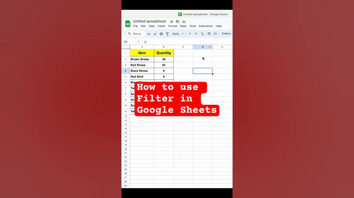How to Use Filter in Google Sheets #spreadsheet #dataanalysis #shorts #tutorial