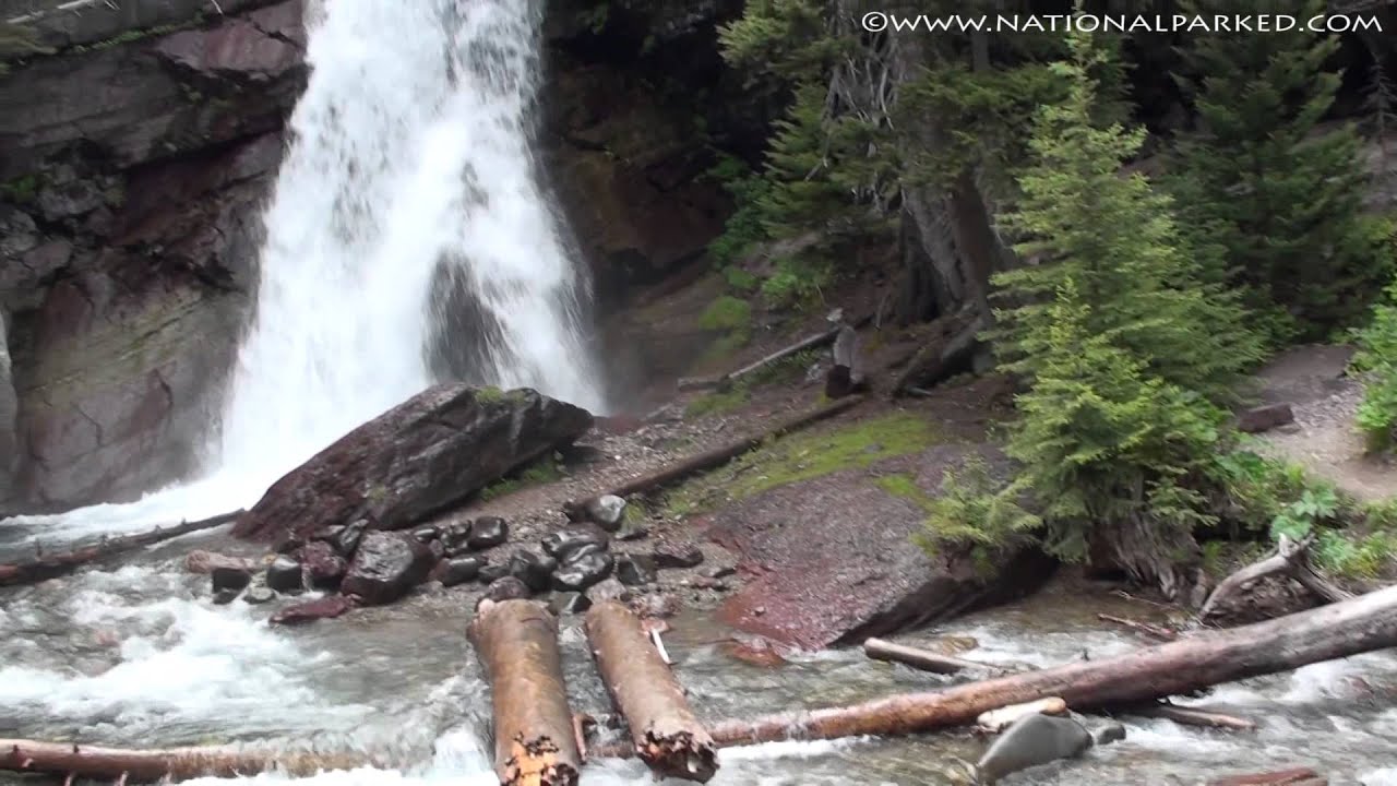 Baring Falls in Glacier National Park (1080p)