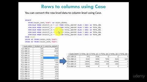 SQL Advanced : Row level data to Column level using CASE statement