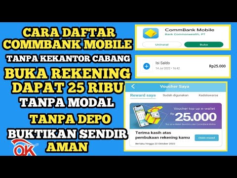 CARA DAFATR COMMBANK MOBILE TANPA PERGI KEKANTOR CABANG DAN DAPAT DAPAT SALDO 25 RIBU MIRIP NEO BANK