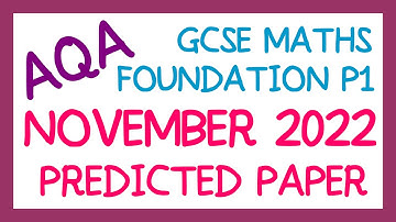 AQA GCSE Maths November 2022 Predicted Foundation Paper 1