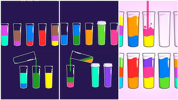 Water Sort Cups Color Gameplay 4, Android Games ios Walkthrough Simulator Think Brain Puzzle