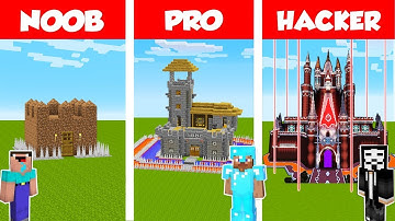 Minecraft NOOB vs PRO vs HACKER: SAFEST CASTLE BASE CHALLENGE in Minecraft / Animation