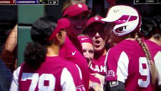 Oklahoma softball's Kinzie Hansen hits home run vs. Washington in super regional, 5/29/21