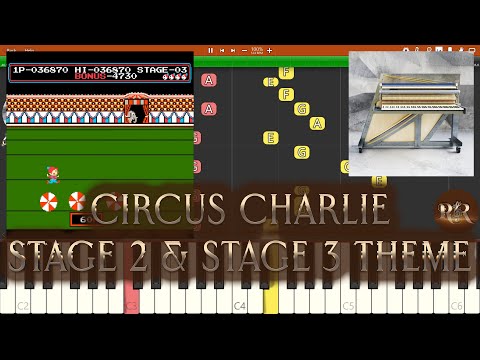Circus Charlie Music - Stage 02 & Stage 03 Theme NES Soundtrack - Synthesia Piano
