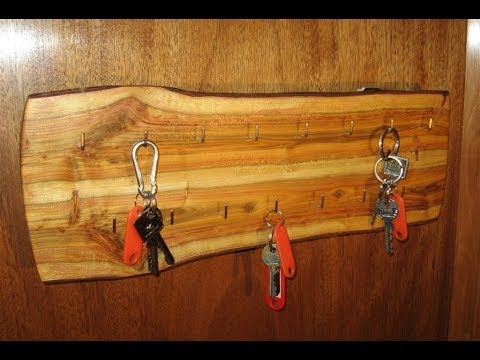 making a rustic Key Rack out of a small plum log 