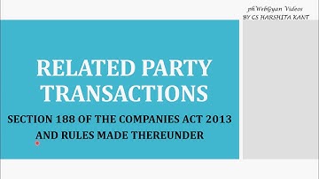 RELATED PARTY TRANSACTIONS-SECTION 188-COMPANIES ACT, 2013