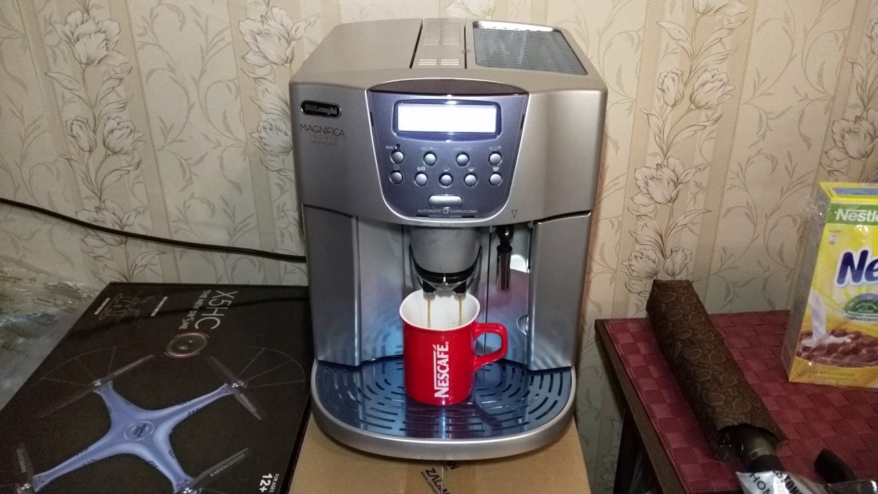 DeLonghi Magnifica Automatic Cappuccino ESAM 4500 (normal coffee big cup) -  YouTube