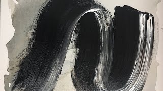 Black Minimal Wave | Quick and Easy Contemporary Abstract Painting | Day 82 | Alex Dinets