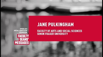 #MySFUGrad2020 Faculty of Arts and Social Sciences - Message from the Dean