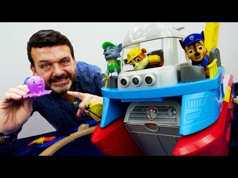 La Patrulla Canina y un barco anfibio. Paw Patrol vídeos.