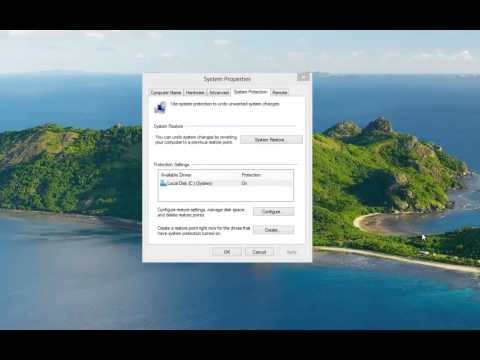 Setting Up Windows 8 System Restore