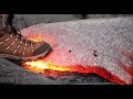 Guy steps on hot lava