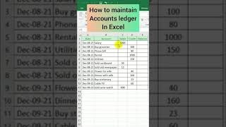 Learn excel in tamil How to maintain accounts ledger in excel #excelintamil #exceltips #excel screenshot 4