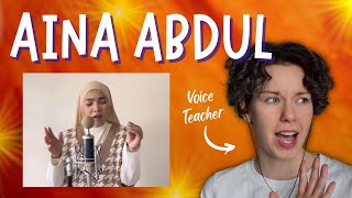 Voice Teacher Reacts - AINA ABDUL - Easy on Me