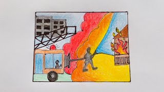 How To Draw A Fire Truck / Safety Drawing /How To Draw A Firefighter