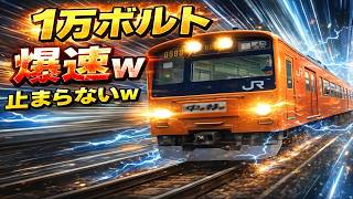 【改造電車でGo】10,000ボルトにさせられた中央線２０１系特別快速 新宿～東京行き【TAS】