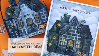❤️ Spooky Halloween Haunted House Card and Box Distress Inks [Spellbinders APG -July 2021 Tutorial ]