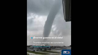 GUSANO EN EL CIELO | Tromba marina se convierte en tornado en Nueva York