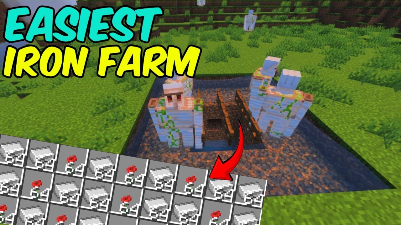 How To Make Easiest Iron Farm In Minecraft Pe/Java 1.21/1.22 - YouTube