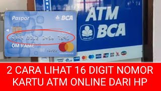 Cara Melihat Nomor Kartu ATM BCA Online