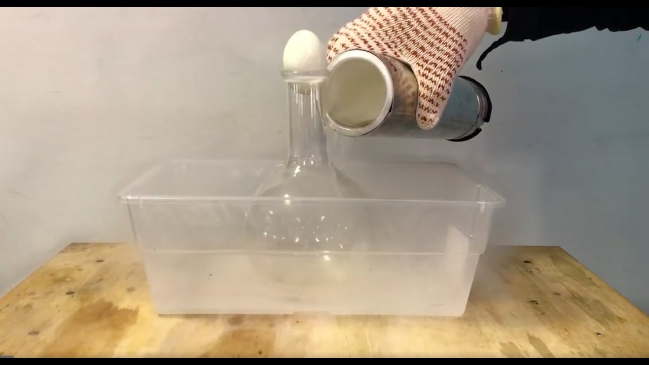 AP Chemistry - The Egg in and out the Bottle Demo with liquid nitrogen