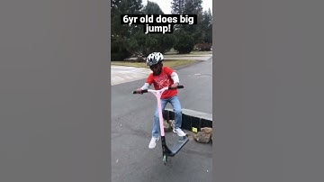 Thumbnail of Wow! 🤩🤯 #short #shorts #scooter #scoot #ramp #jump #epic #bigair #6yearsold #skater #skate #epic