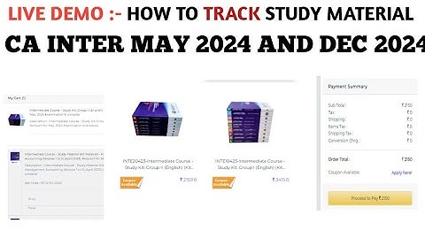 LIVE DEMO :- HOW TO TRACK CA  NEW SYLLAYBUS STUDY MATERIAL