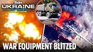 Ukraine blow up Russian tanks on the eastern front