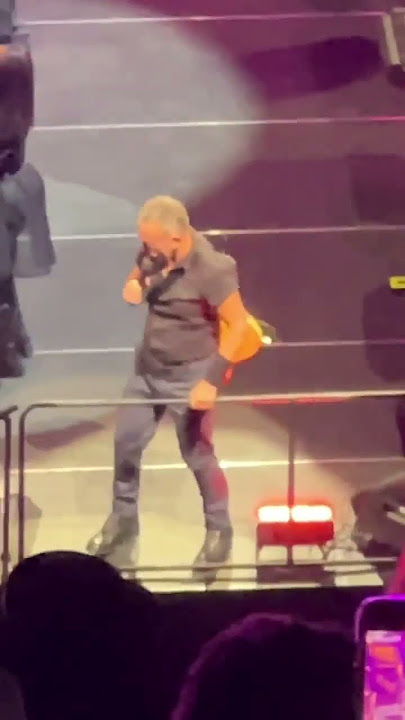 Bruce Springsteen Gets Caught & Stuck On Stage Stairs in Seattle 2023
