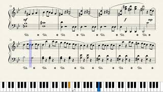 Wolfgang Amadeus Mozart Theme From "Symphony #40" Video Score Easy Piano (arr. by Free MusicKey)