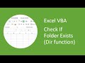 Excel VBA - How to Check if Folder Exists (Dir function)