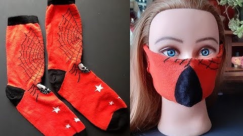 FACE MASK. 2 masks from 1 pair socks.  In English  No-sew No rubber band.